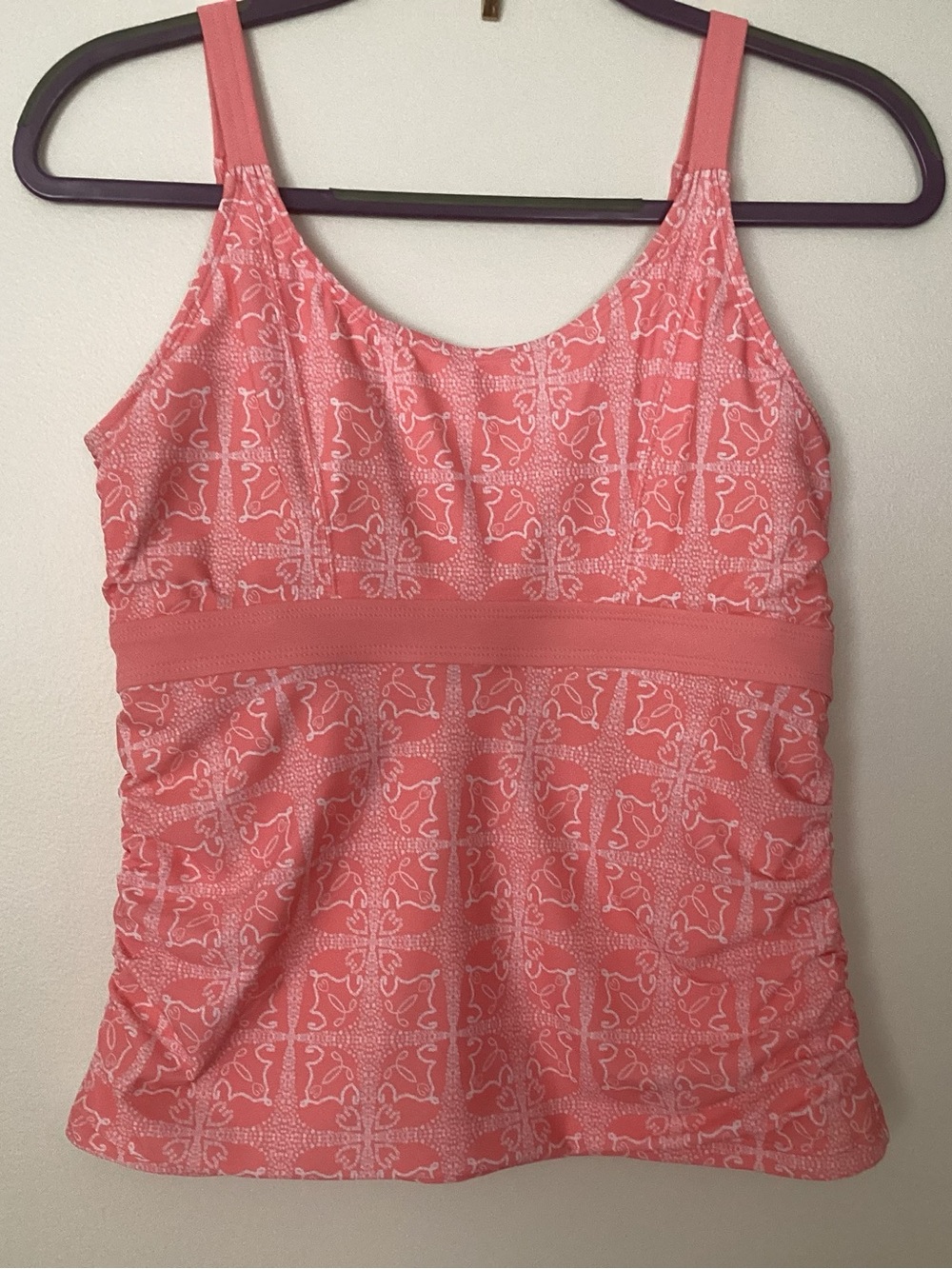 Talbots Coral Printed Tankini Swim Top
